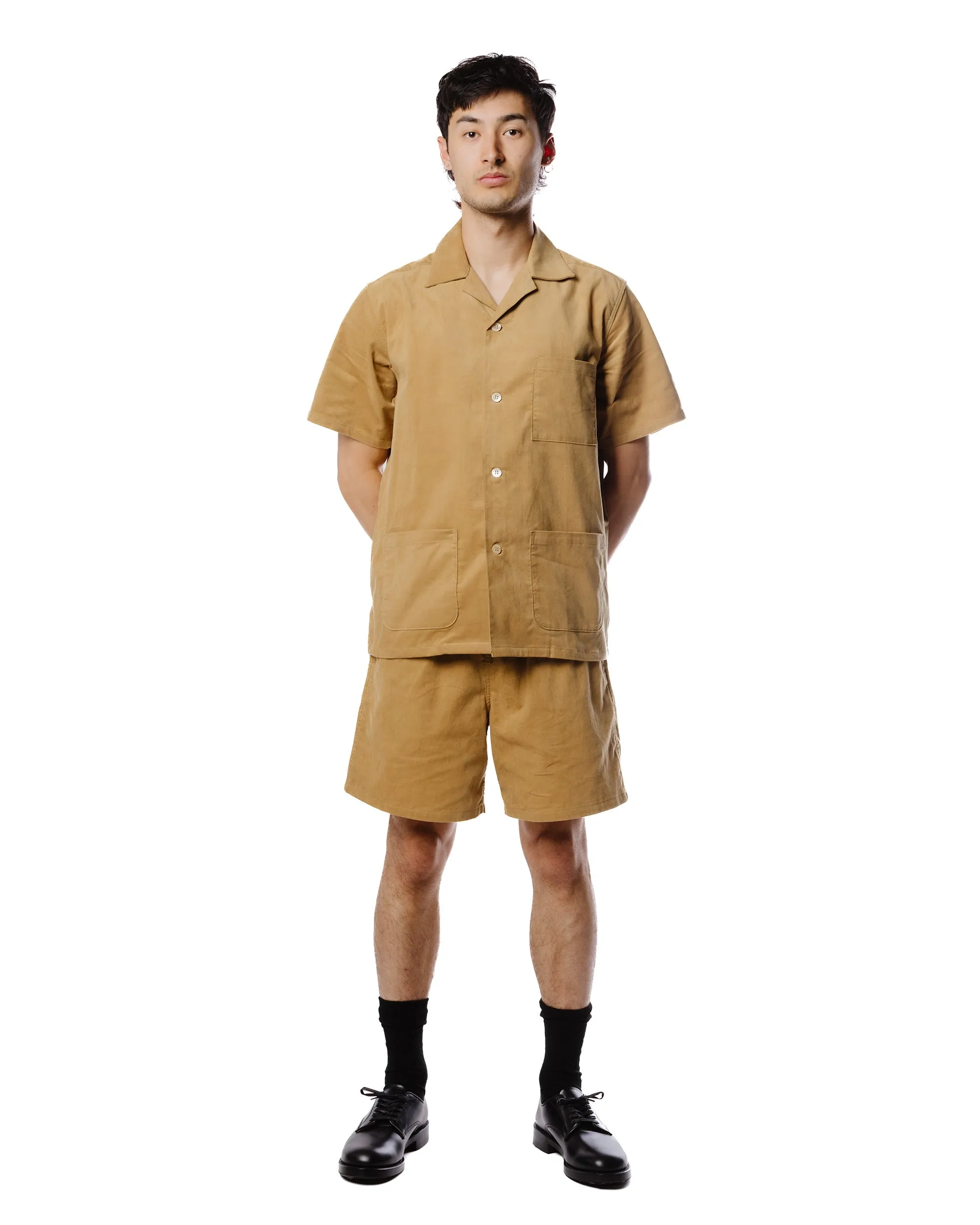Weekend Outfit The Real McCoy's MS23007 Open Collar Resort S/S Shirt / Summer Corduroy Beige