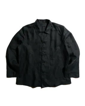 James Coward Transport Shirt Black Welterweight Belgian Linen Contemporary Design Multipocket Style