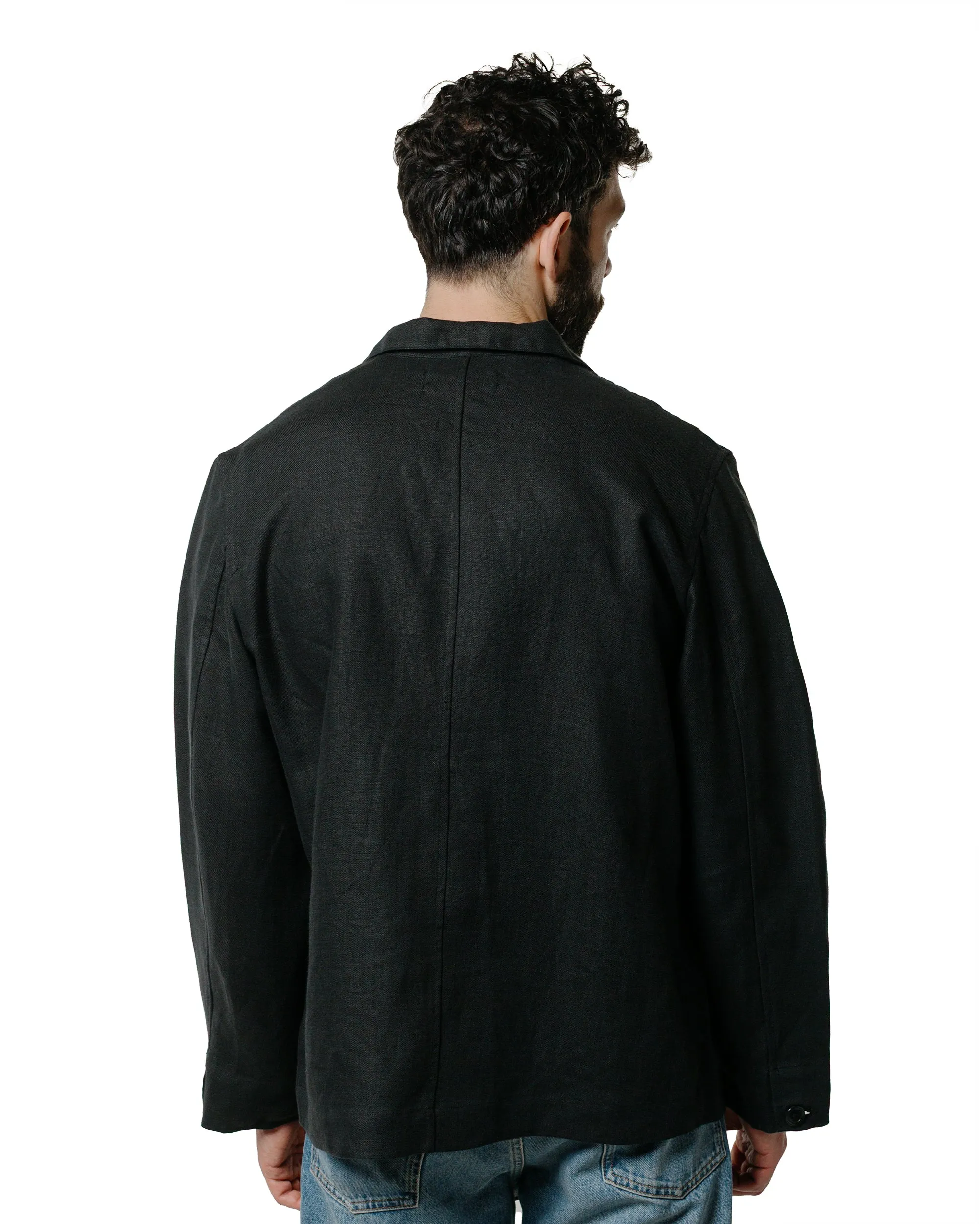 James Coward Transport Shirt Black Welterweight Belgian Linen Flexible Movement