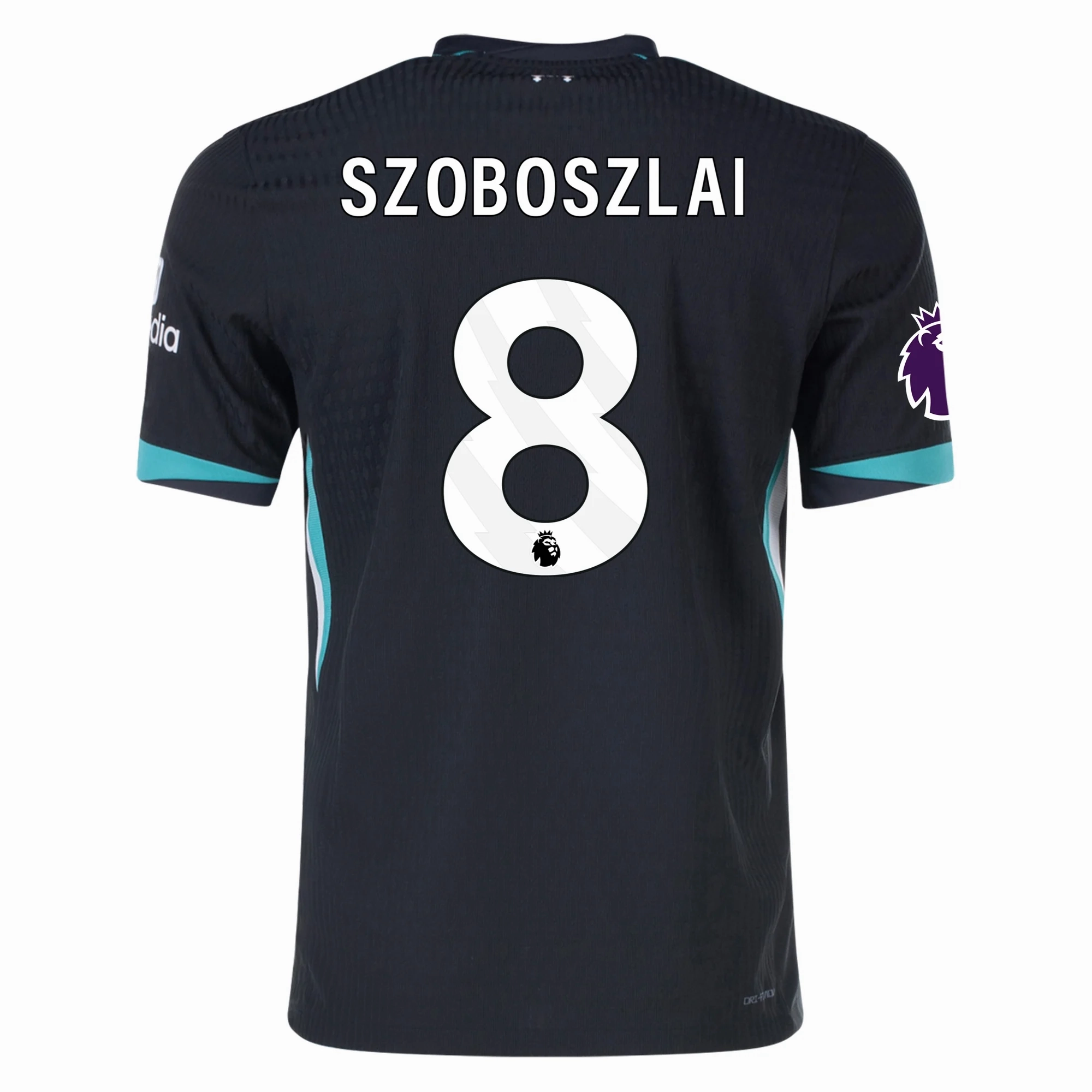 Adjustable Hem Drawstring Nike Liverpool Authentic Dominik Szoboszlai Away Jersey w/ EPL Patch 24/25 (Night Forest/Washed Teal)
