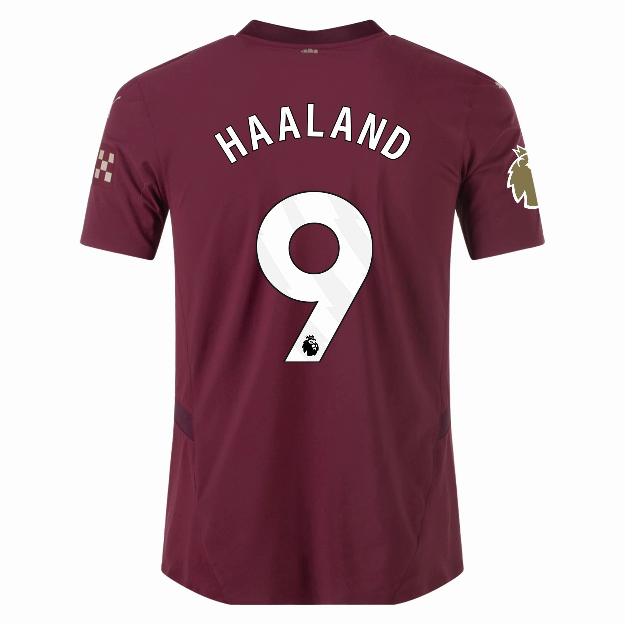 Athletic Cut Moisture Control Fabric Puma Manchester City Authentic Erling Haaland Third Jersey w/ EPL   Club World Cup Patch 24/25 (Dark Jasper)