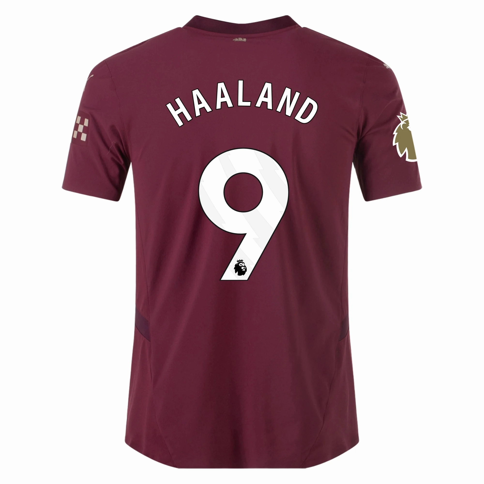 Puma Manchester City Authentic Erling Haaland Third Jersey w/ EPL   Club World Cup Patch 24/25 (Dark Jasper) Eco Friendly Recycled Polyester Molded Collar Architecture