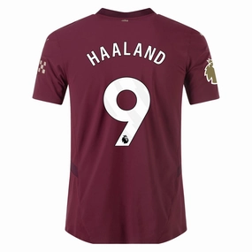 Puma Manchester City Authentic Erling Haaland Third Jersey w/ EPL   Club World Cup Patch 24/25 (Dark Jasper) Eco Friendly Recycled Polyester Molded Collar Architecture