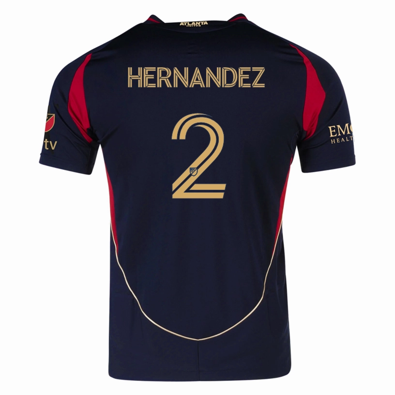 Smooth Finish Yarn Dyed Fabric adidas Ronald Hern??ndez Atlanta United Authentic Home Jersey w/ MLS Patches 25/26 (Red/Black)