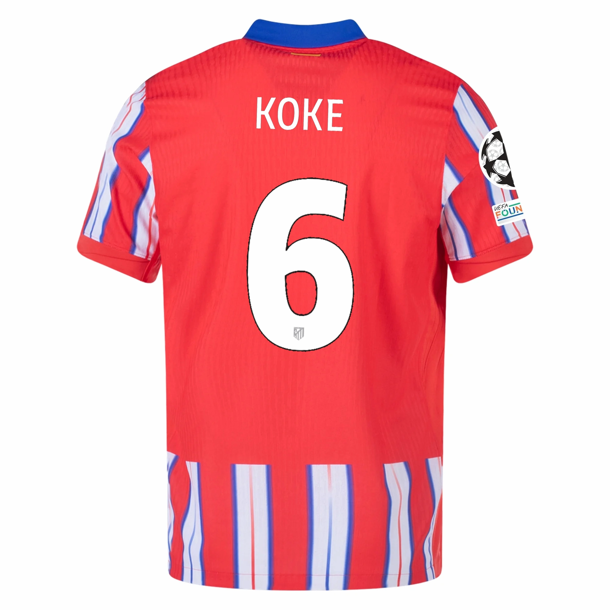 Nike Atletico Madrid Authentic Koke Home Jersey w/ Champions League Patches 24/25 (Hyper Royal/Light Crimson/White) Urban Run Under Layer