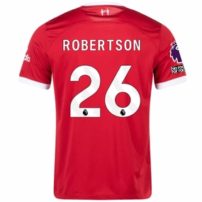 Court Style Core Fit Nike Liverpool Andy Robertson Home Jersey w/ EPL   No Room For Racism Patches 23/24 (Red/White)