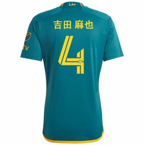 Cool Day Fit Yarn Dye Effect adidas YOSHIDA (???? ??) LA Galaxy Away Jersey w/ MLS   Apple TV Patches 23/24 (Green/Yellow)