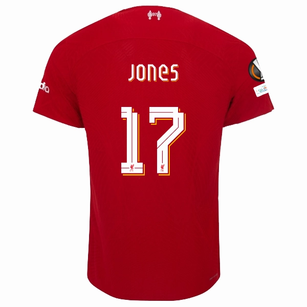 Nike Liverpool Authentic Curtis Jones Vaporknit Match Home Jersey w/ Europa League Patches 23/24 (Red/White) Training Ready Recycled Material Blend