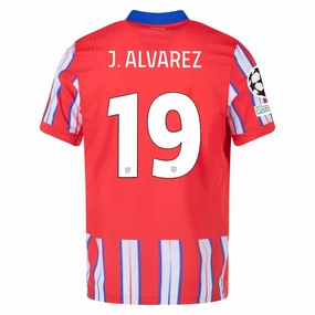 Dynamic Ergonomic Fit Quick Evaporate Technology Nike Atletico Madrid Authentic Julian Alvarez Home Jersey w/ Champions League Patches 24/25 (Hyper Royal/Light Crimson/White)