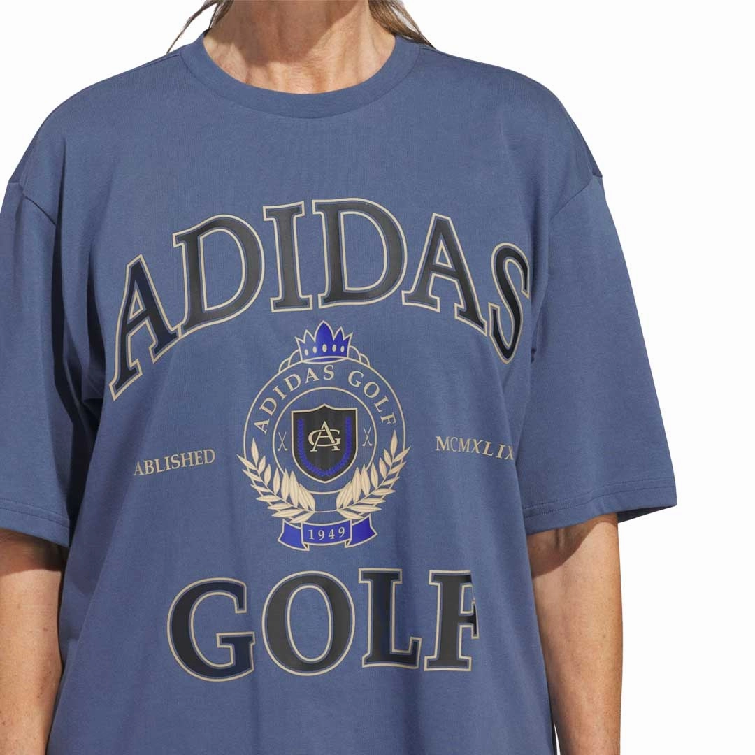 Soft Brushed Interior Moisture Management Technology adidas - Women's Go-To Crest Graphic Boyfriend Short Sleeve T-Shirt (IS3273)