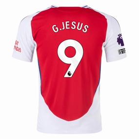 adidas Arsenal Authentic Gabriel Jesus Home Jersey w/ EPL   No Room For Racism Patches 24/25 (Better Scarlet/White) Urban Street
