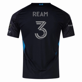 Double Layered Edging Bonded Seamless adidas Tim Ream Charlotte FC Authentic Away Jersey 25/26 (Black)