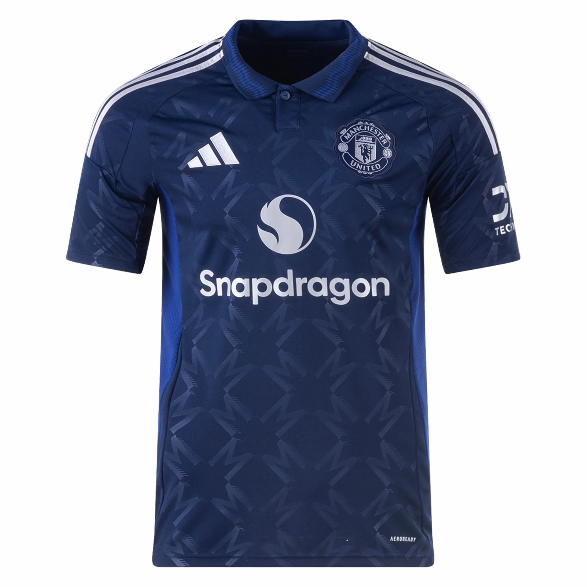 Anti Fade Technology Flexible Yoke Design adidas Manchester United Away Jersey 24/25 (Night Indigo)