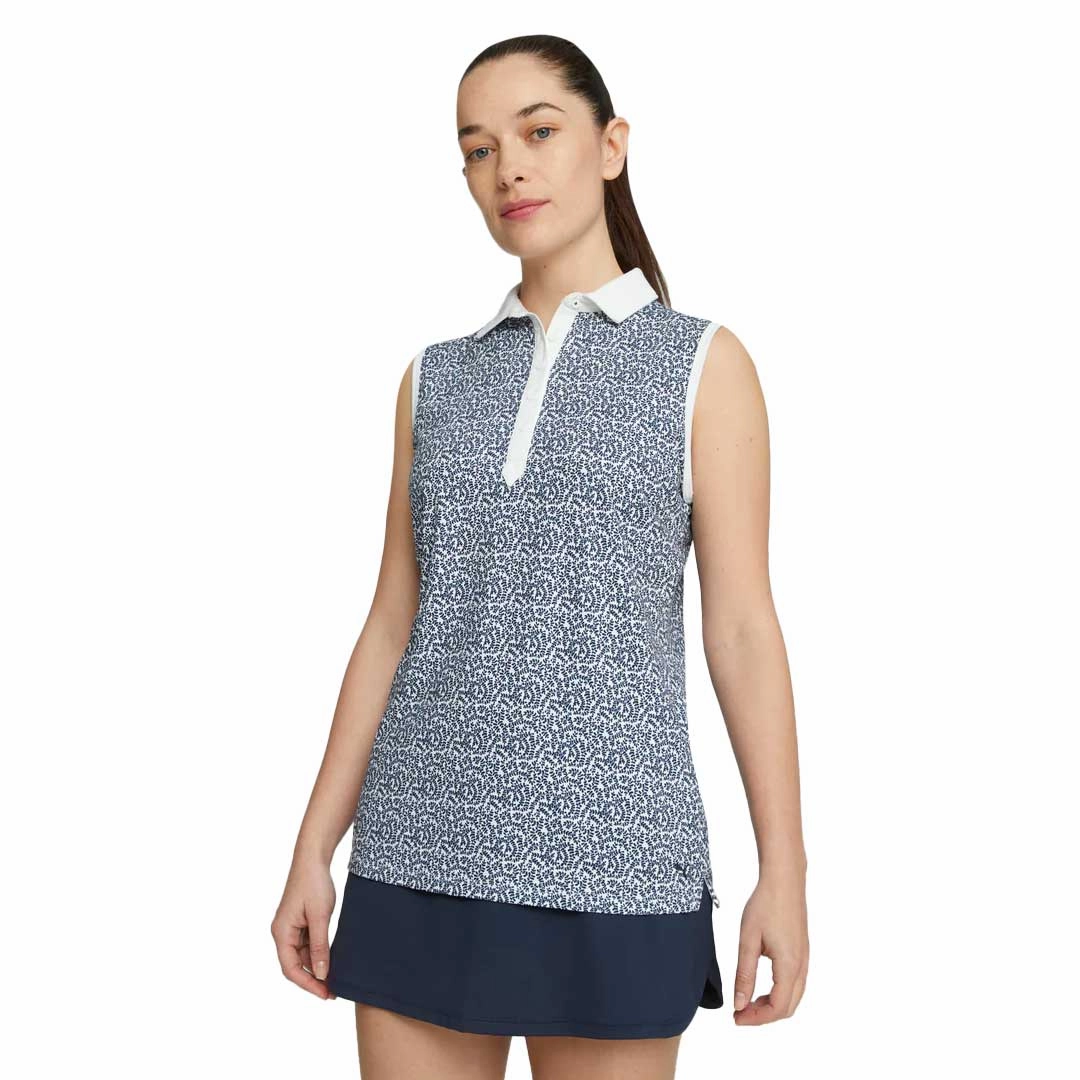 Puma - Women's CLOUDSPUN Valley Sleeveless Golf Polo (621636 01) Smart Motion Double Stitched Edges