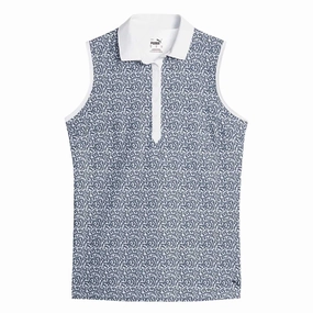 Ergonomic Articulated Sleeve Puma - Women's CLOUDSPUN Valley Sleeveless Golf Polo (621636 01)