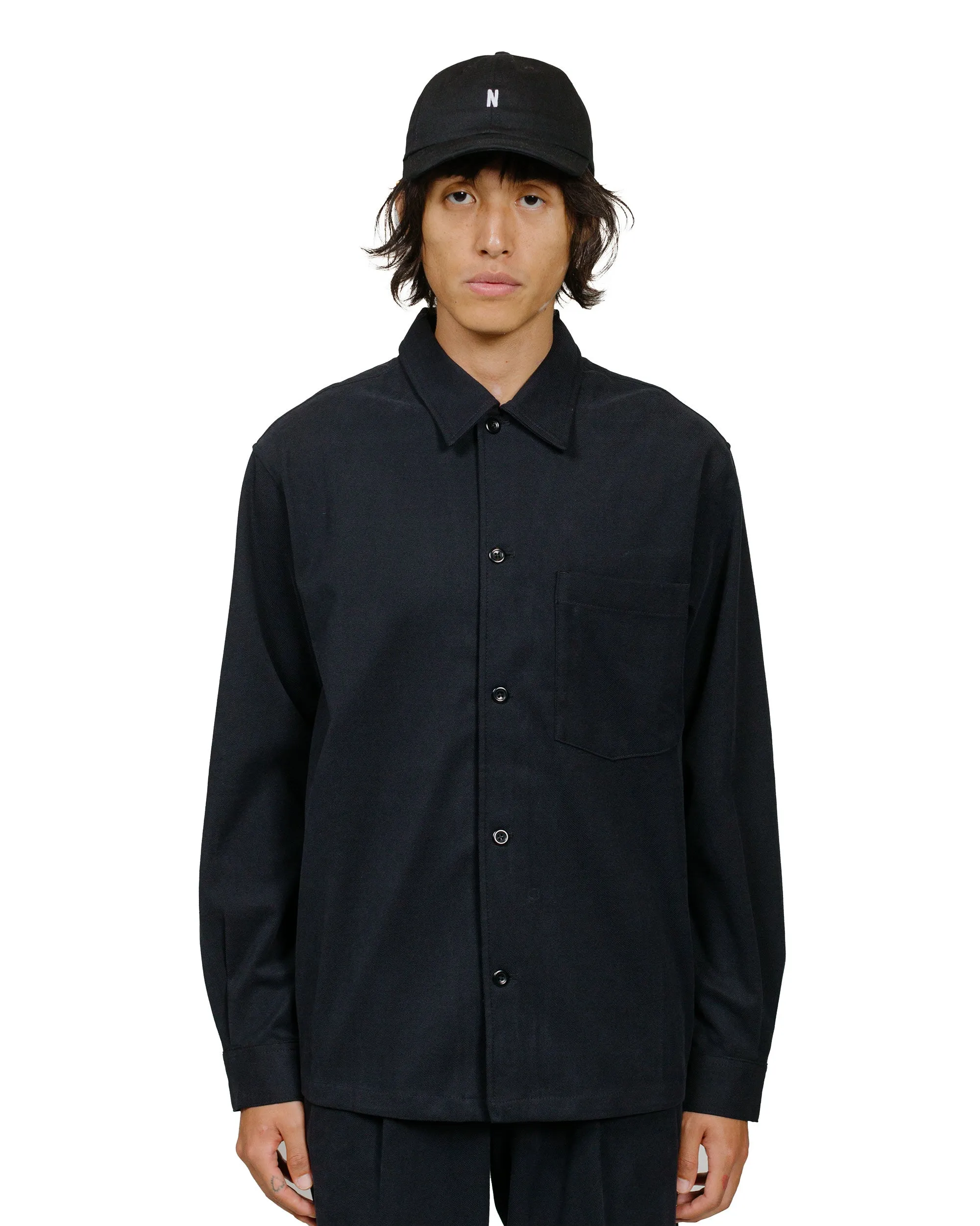 Norse Projects Carsten Cotton Wool LS Shirt Black Non-irritating