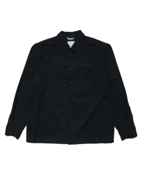 Norse Projects Carsten Cotton Wool LS Shirt Black Classic Color Ruffle Edge