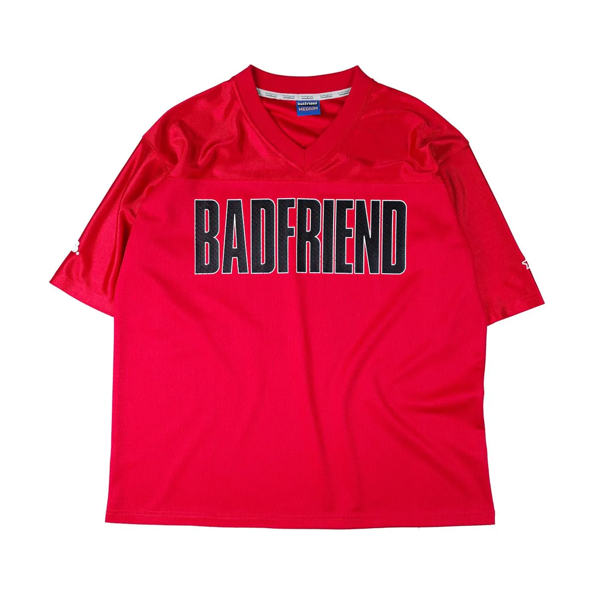 High End QuickRelease Closures Badfriend "Big Logo Football Jersey" M - Red