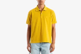 Stussy "Pique Polo Pigment Dyed" M - Mustard Spanish Glow Formal Tone