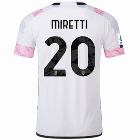 Effortless Style Breathable fabric adidas Juventus Authentic Miretti Away Jersey w/ Serie A Patch 23/24 (White)