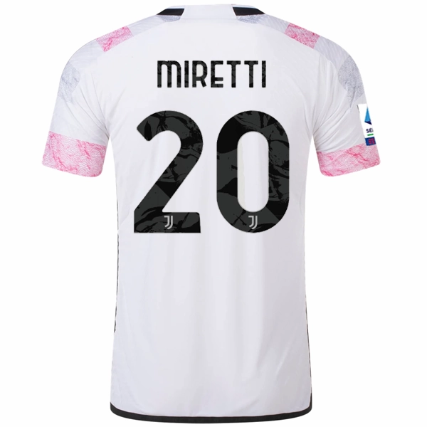 Effortless Style Breathable fabric adidas Juventus Authentic Miretti Away Jersey w/ Serie A Patch 23/24 (White)