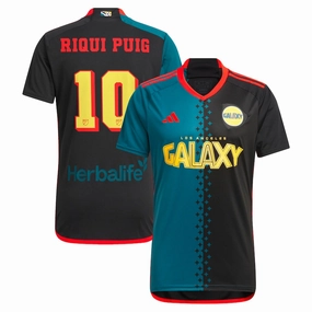 adidas LA Galaxy Riqui Puig Third Jersey 24/25 (Black/Virdia) Multi Directional Stretch Panels Relaxed Silhouette