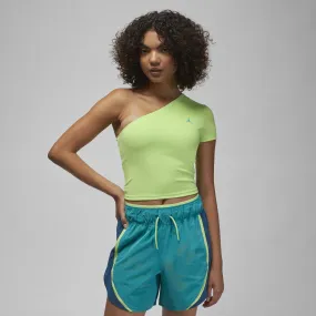 TactileStitching Streetwear Style Jordan "Dri-FIT Asymmetrical Jumpman Logo T-Shirt" W - Lime Green