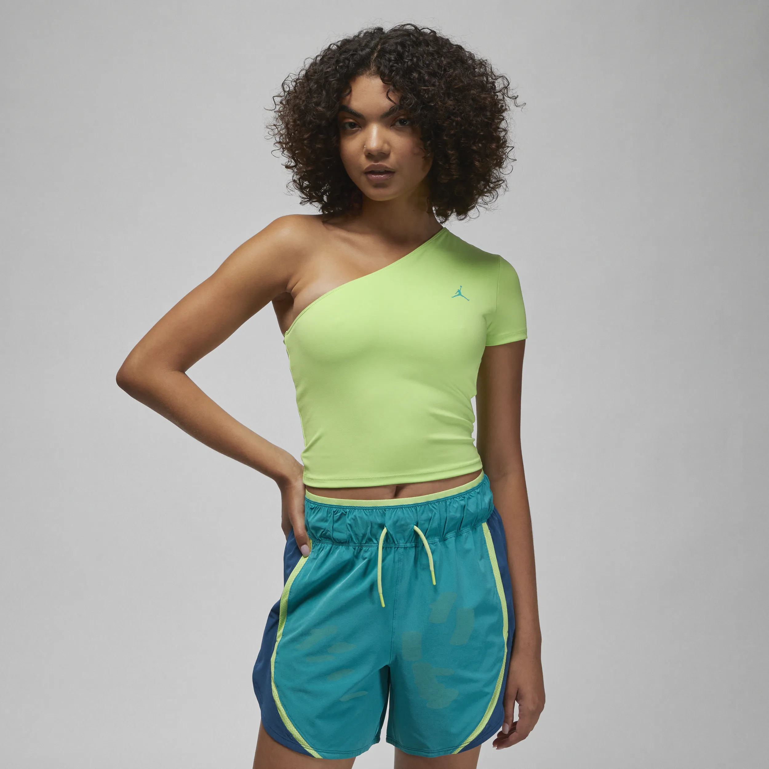 Jordan "Dri-FIT Asymmetrical Jumpman Logo T-Shirt" W - Lime Green FrictionReducing Lining Fashionable Skirt