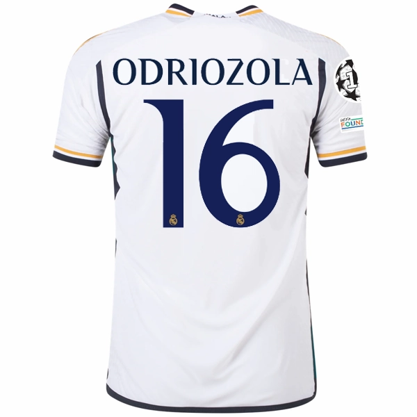 adidas Real Madrid Authentic Ordiozola Home Jersey w/ Champions League   Club World Cup Patches 23/24 (White) Flex Fit Construction