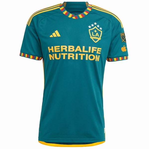 Active Design adidas La Galaxy Authentic Away Jersey w/ MLS   Apple TV Patch 23/24 (Green/Yellow)