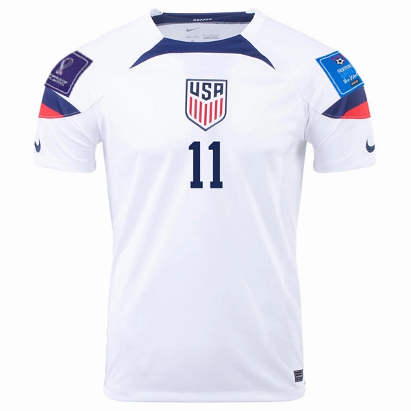 Smart Wear Nike United States Brenden Aaronson Home Jersey 22/23 w/ World Cup 2022 Patches (White/Loyal Blue)