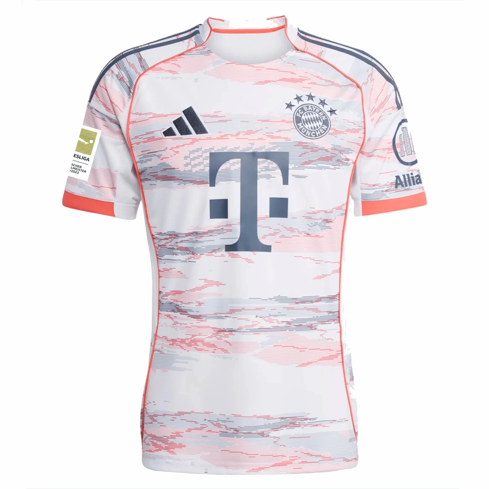 Flatlock Seam Technology Non Restrictive Design adidas Bayern Munich Harry Kane Away Jersey w/ Bundesliga Champion Patch 25/26 (White/Red)