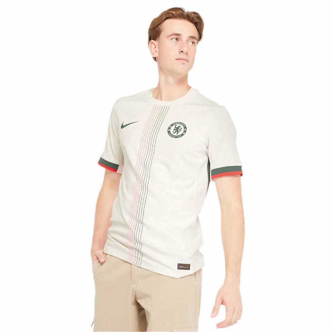 Comfortable Inner Lining Bonded Stitch Details Nike Chelsea Authentic Away Jersey w/ Club World Cup Patches 25/26 (Phantom/Speed Red/Galactic Jade)