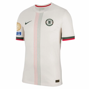 Sweat Wicking Ribbing Studio Fit Nike Chelsea Authentic Away Jersey w/ Club World Cup Patches 25/26 (Phantom/Speed Red/Galactic Jade)
