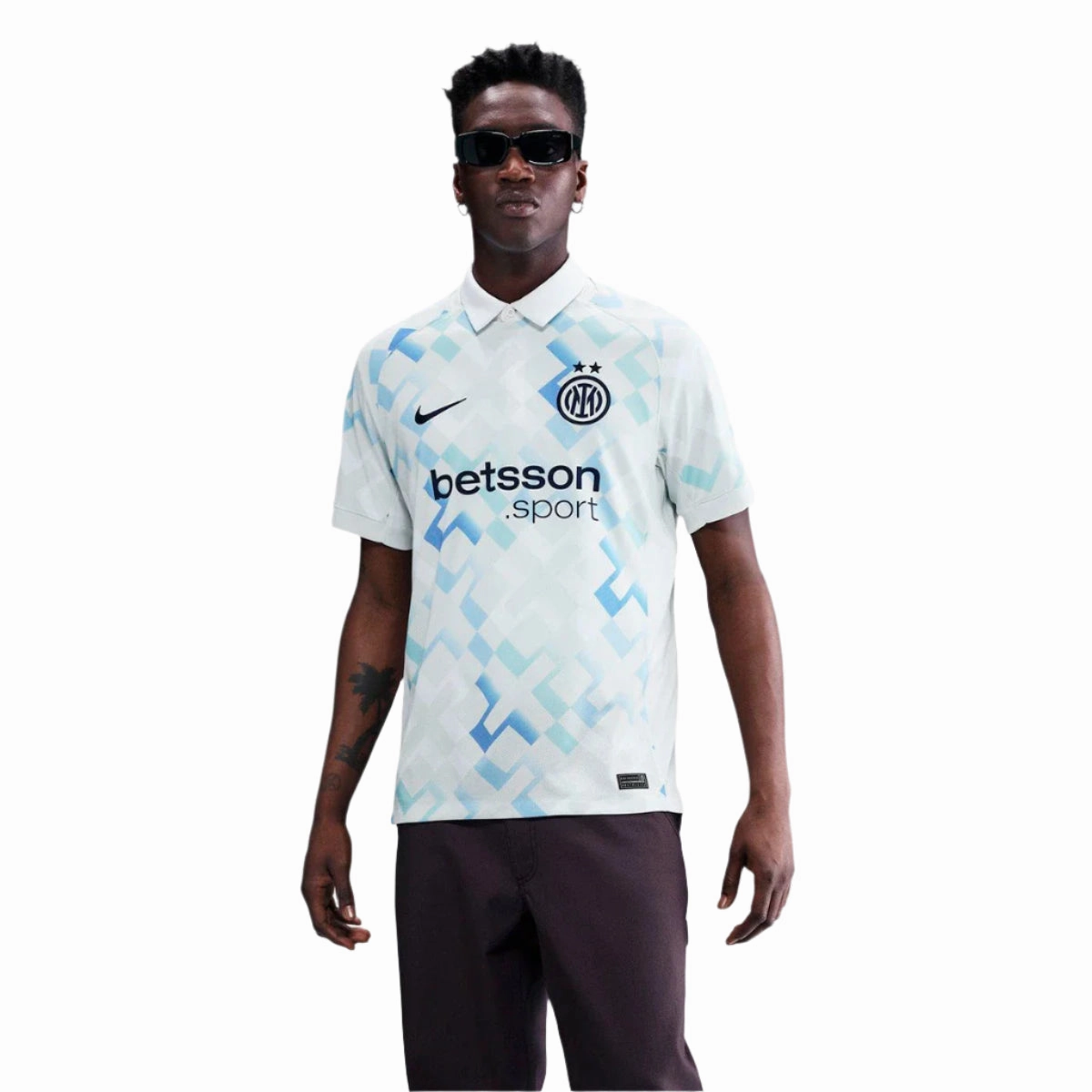 Nike Inter Milan Away Jersey w/ Club World Cup Patches 25/26 (Ghost Aqua/White/Blue Void) Breath Fit Core Feel