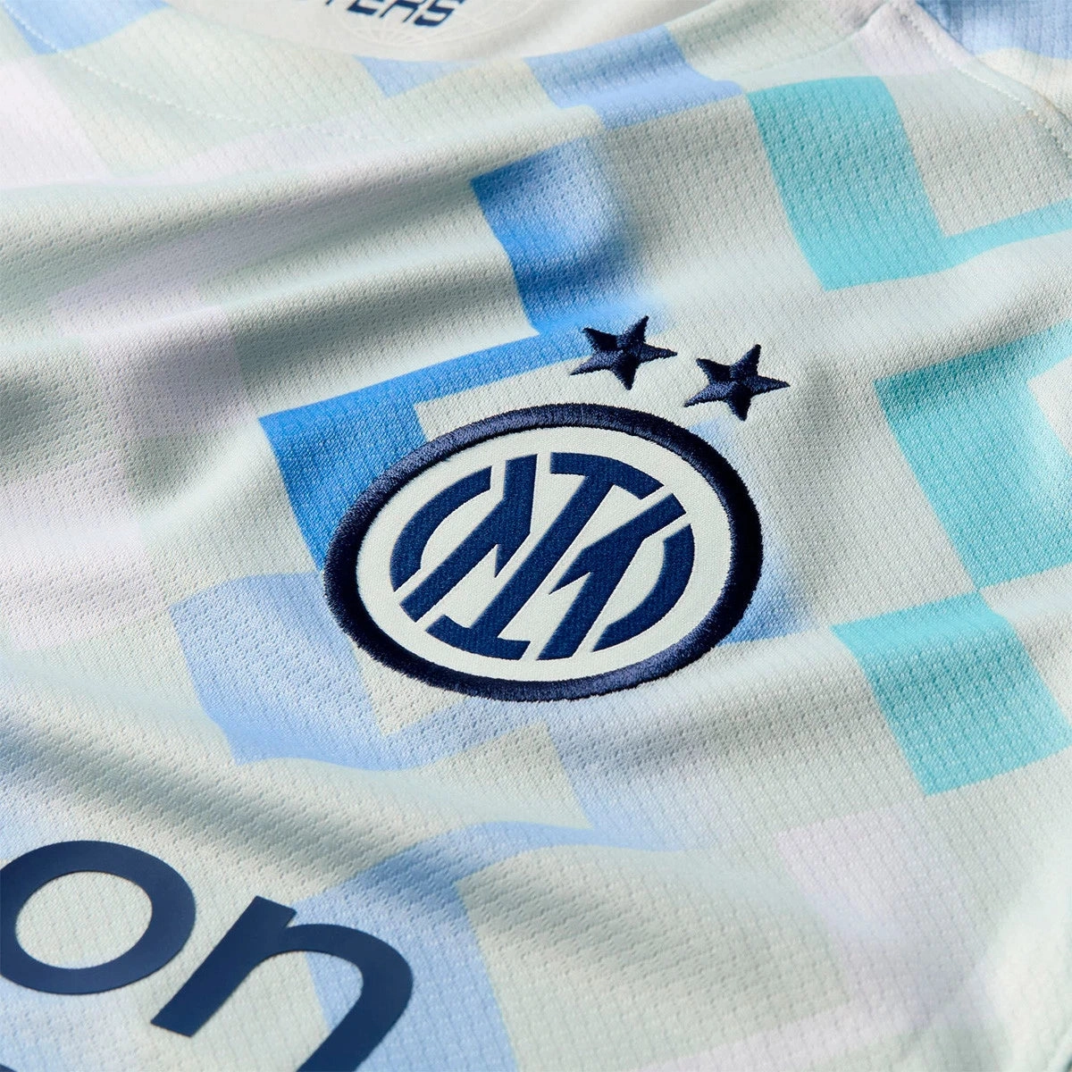 Nike Inter Milan Away Jersey w/ Club World Cup Patches 25/26 (Ghost Aqua/White/Blue Void) Athletic Motion Low Friction Texturing