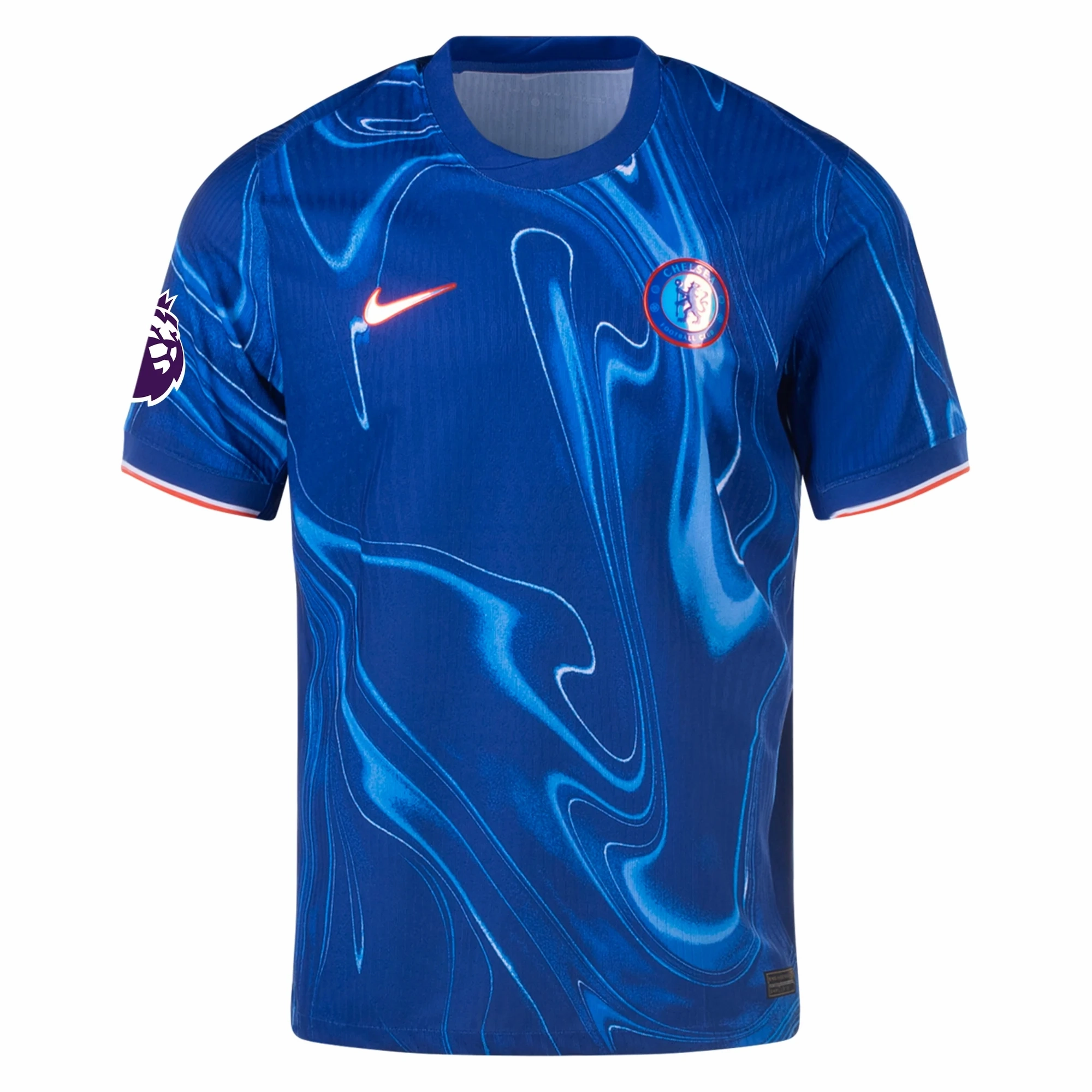Layered Look Design Flexible Collar System Nike Chelsea Authentic Enzo Fernandez Home Jersey w/ EPL Patch 24/25 (Rush Blue/Team Orange)