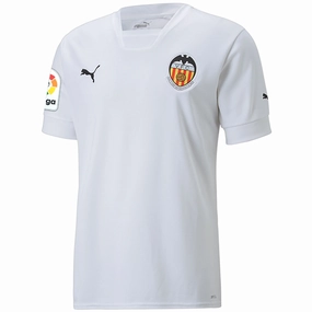 Sporty Gear No Pressure Puma Men's Valencia Home Jersey w/ La Liga Patch 22/23 (Puma White)