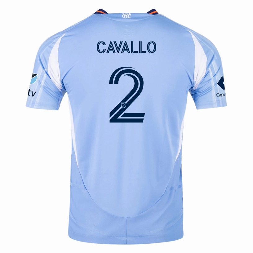 adidas Nico Cavallo New York City FC Authentic Home Jersey 25/26 w/ MLS Patches (Bahia Light Blue) Dry Support Lightweight Thermal Regulation