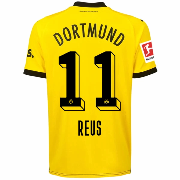 Puma Borussia Dortmund Marco Reus Home Jersey w/ Bundesliga Patch 23/24 (Cyber Yellow/Puma Black) Comfort-Based Gear
