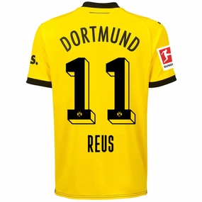 Puma Borussia Dortmund Marco Reus Home Jersey w/ Bundesliga Patch 23/24 (Cyber Yellow/Puma Black) Comfort-Based Gear