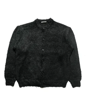 Auralee Brushed Super Kid Mohair Knit Cardigan Ink Black Street Apparel Comfortable