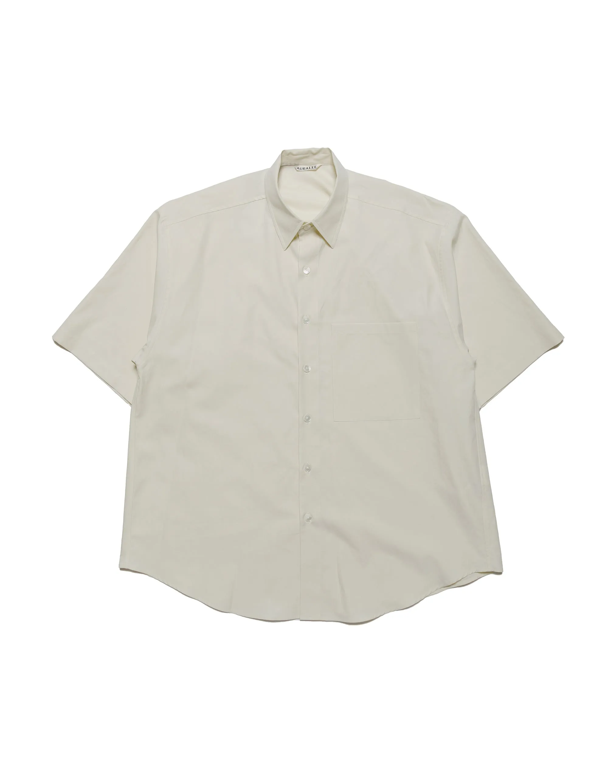 Auralee Washed Finx Twill Big Half Sleeved Shirt Light Yellow Errand Ready