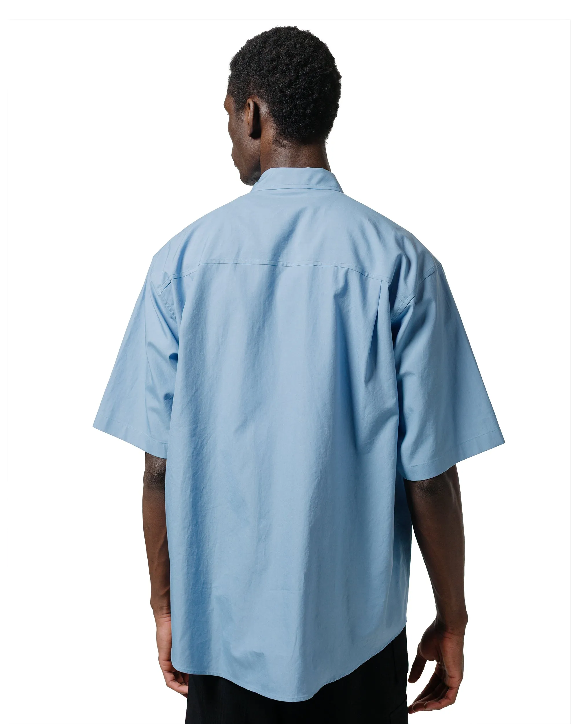 Auralee Washed Finx Twill Big Half Sleeved Shirt Sax Blue Trendy Fashion Autumn Look