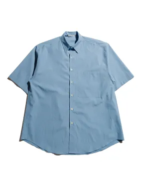 Lakeside Relaxation Smooth Finish Auralee Washed Finx Twill Big Half Sleeved Shirt Sax Blue