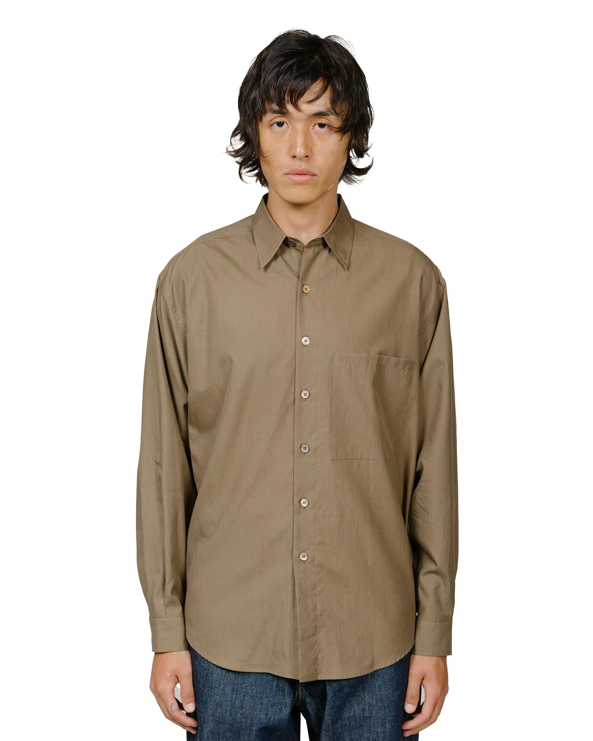 Refined Aesthetic Auralee Washed Finx Twill Big Shirt Brown