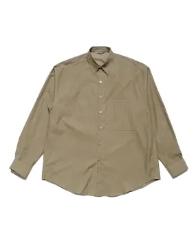 Auralee Washed Finx Twill Big Shirt Brown Hooded Neckline
