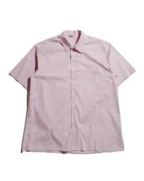 Geometric Pattern Team Building Auralee Washed Finx Typewriter Open Collar Half Sleeved Shirt Light Pink