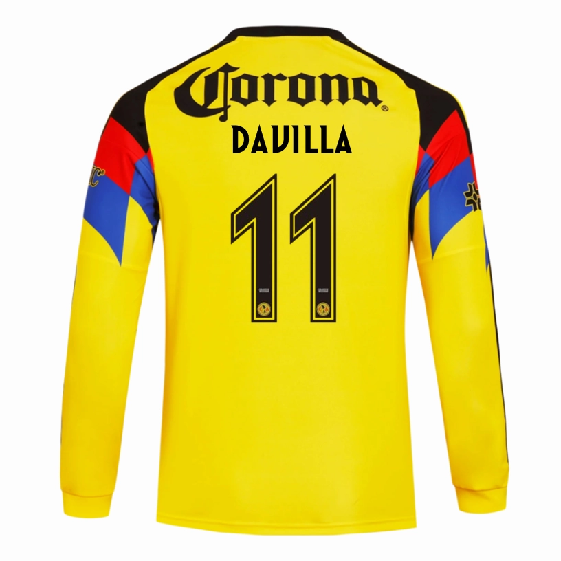 adidas Davila Club Am??rica 25/26 Long Sleeve Home Jersey (Yellow) Daily Training