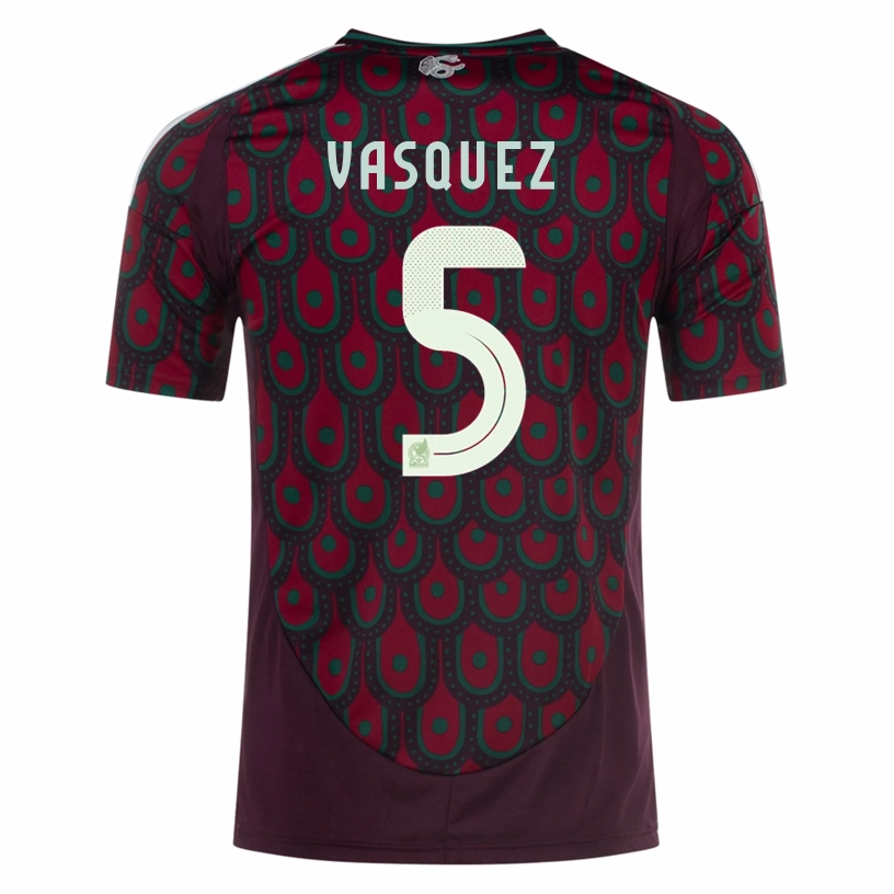 Low Profile Seam Construction Breathe Fit Adidas Mens Mexico Johan Vasquez Home Jersey 24/25 (Multicolor)